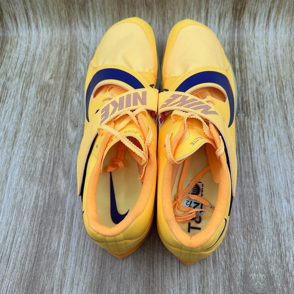 Nike Air Zoom LJ Elite Mens Size 12.5 Citron Pulse Track Field Spikes FZ9326-800